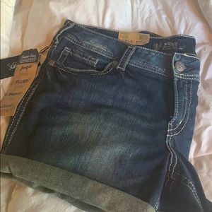 Brand New Silver Slightly Distressed Shorts